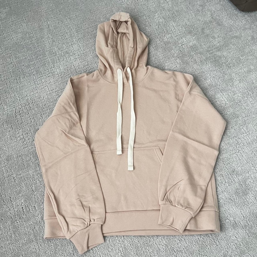 Zenana Outfitters Tan Hoodie Sweatshirt Casual Cotton Blend